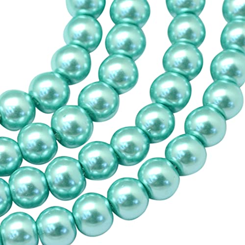 Elecrelive Glasperlen zur Schmuckherstellung, 1 Strang, rund, Perlglanz, lose Abstandshalter, 105 Stück, für Armband, Halskette, Ohrringe, Hochzeit, Party, Dekoration, Türkis Elecrelive Glasperlen zur Schmuckherstellung, 1 Strang, rund, Perlglanz, lose Abstandshalter, 105 Stück, für Armband, Halskette, Ohrringe, Hochzeit, Party, Dekoration, Türkis von EEE ELECRELIVE