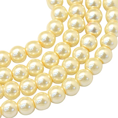 Elecrelive Glasperlen zur Schmuckherstellung, 1 Strang, rund, Perlglanz, lose Abstandshalter, 105 Stück, für Armband, Halskette, Ohrringe, Hochzeit, Party, Dekoration, Zitronen-Chiffon von EEE ELECRELIVE