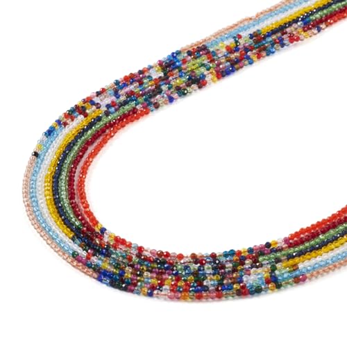 Elecrelive Glasperlen zur Schmuckherstellung, verschiedene facettierte Kristallperlen, Großpackung, 8 Stränge, bunte, winzige, lose Kristalle, 1600 Stück, für Armband, Schmuck, DIY, Halsketten von EEE ELECRELIVE