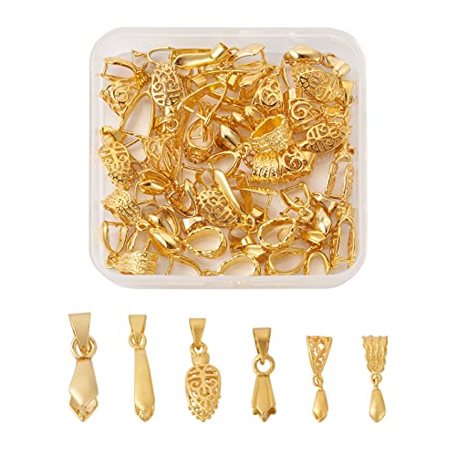 Elecrelive Halskettenanhänger, Verschlüsse, goldene Eispickel, 6 Stile, baumelnder Charm-Verschluss für Armbänder, Halsketten, Schmuckherstellung, 48 Stück Elecrelive Halskettenanhänger, Verschlüsse, goldene Eispickel, 6 Stile, baumelnder Charm-Verschluss für Armbänder, Halsketten, Schmuckherstellung, 48 Stück von EEE ELECRELIVE
