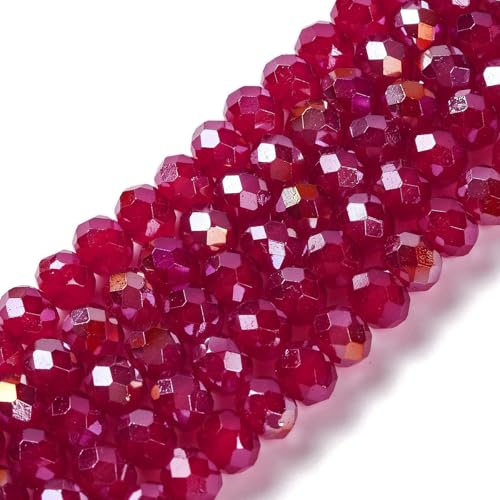 Elecrelive Kristallglasperlen, 6 mm, facettierte Kristallperlen, Feuerziegel, gebackene Farbe, Glas-Abstandshalter für DIY-Armbänder, Halsketten, Ohrringe, Schlüsselanhänger, Zubehör, 20 Stränge von EEE ELECRELIVE