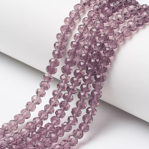 Elecrelive Kristallglasperlen zum Basteln, 6 mm, facettierte Rondelle-Kristallperlen, lose Abstandshalter, Kristalle, 830 Stück, für Armbänder, Halsketten, Schmuck, Sonnenfänger, Hellviolett-Rot Elecrelive Kristallglasperlen zum Basteln, 6 mm, facettierte Rondelle-Kristallperlen, lose Abstandshalter, Kristalle, 830 Stück, für Armbänder, Halsketten, Schmuck, Sonnenfänger, Hellviolett-Rot von EEE ELECRELIVE