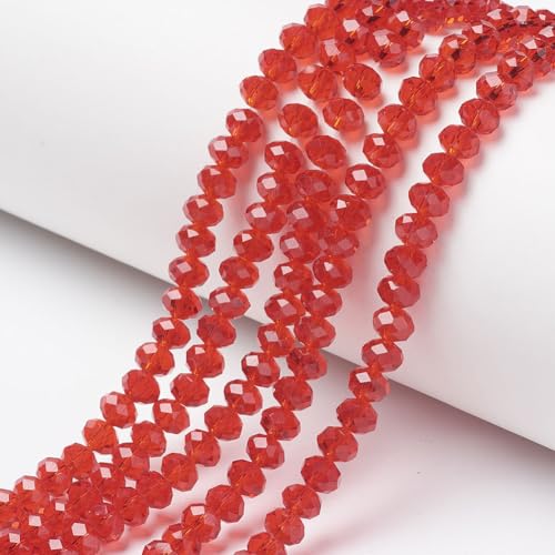 Elecrelive Kristallglasperlen zum Basteln, 6 mm, facettierte Rondelle-Kristallperlen, lose Abstandshalter, Kristalle, 830 Stück, für Armbänder, Halsketten, Schmuck, Sonnenfänger, Rot Elecrelive Kristallglasperlen zum Basteln, 6 mm, facettierte Rondelle-Kristallperlen, lose Abstandshalter, Kristalle, 830 Stück, für Armbänder, Halsketten, Schmuck, Sonnenfänger, Rot von EEE ELECRELIVE