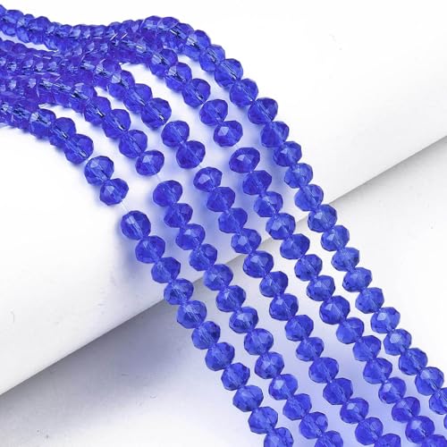 Elecrelive Kristallglasperlen zum Basteln, 6 mm, facettierte Rondelle-Kristallperlen, lose Abstandshalter, Kristalle, 830 Stück, für Armbänder, Halsketten, Schmuck, Sonnenfänger (Königsblau) von EEE ELECRELIVE