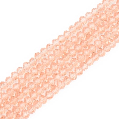 Elecrelive Kristallglasperlen zum Basteln, 6 mm, facettierte Rondelle-Kristallperlen, lose Abstandshalter, Kristalle, 830 Stück, für Armbänder, Halsketten, Schmuck, Sonnenfänger (Lachs) von EEE ELECRELIVE