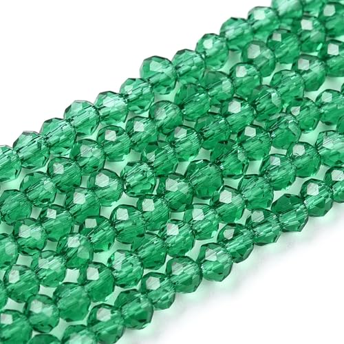Elecrelive Kristallglasperlen zum Basteln, 6 mm, facettierte Rondelle-Kristallperlen, lose Abstandshalter, Kristalle, 830 Stück, für Armbänder, Halsketten, Schmuck, Sonnenfänger (Meeresgrün) von EEE ELECRELIVE