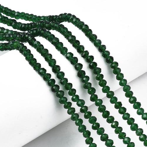 Elecrelive Kristallglasperlen zum Basteln, 6 mm, facettierte Rondelle-Kristallperlen, lose Abstandshalter, Kristalle, 830 Stück, für Armbänder, Halsketten, Schmuck, Sonnenfänger (dunkelgrün) von EEE ELECRELIVE