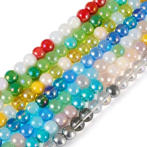 Elecrelive Kristallperlen für Armbänder, runde facettierte Glasperlen für Armbänder, Schmuck, DIY, Halsketten, Ohrringe, 700 Stück, 700 Stück von EEE ELECRELIVE
