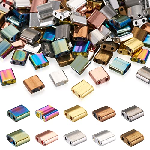 Elecrelive Metallic-Tila-Perlen, quadratisch, 2 Löcher, flache Glieder, mehrsträngig, Armband-Set für DIY-Schmuck, Halsketten, Ohrringe, 5 mm, 10 Farben, 200 Stück Elecrelive Metallic-Tila-Perlen, quadratisch, 2 Löcher, flache Glieder, mehrsträngig, Armband-Set für DIY-Schmuck, Halsketten, Ohrringe, 5 mm, 10 Farben, 200 Stück von EEE ELECRELIVE