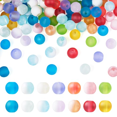Elecrelive Milchglasperlen für Schmuck, rissige, matte Mini-Bastelperlen, 8 mm, 14 Farben, runde lose Kristalle für Freundschaftsarmbänder, Ohrringe, Halsketten, Basteln, 280 Stück Elecrelive Milchglasperlen für Schmuck, rissige, matte Mini-Bastelperlen, 8 mm, 14 Farben, runde lose Kristalle für Freundschaftsarmbänder, Ohrringe, Halsketten, Basteln, 280 Stück von EEE ELECRELIVE