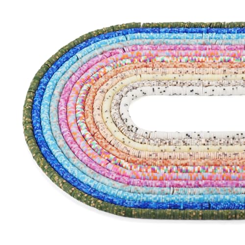 Elecrelive Modelliermasse-Perlenstränge, 5,5 mm, flach, rund, Heishi-Scheibe, lose Abstandshalter, Sommerarmband-Set für Chocker, Halsketten, Ohrringe, Bastelarbeiten, 12 Farben Elecrelive Modelliermasse-Perlenstränge, 5,5 mm, flach, rund, Heishi-Scheibe, lose Abstandshalter, Sommerarmband-Set für Chocker, Halsketten, Ohrringe, Bastelarbeiten, 12 Farben von EEE ELECRELIVE