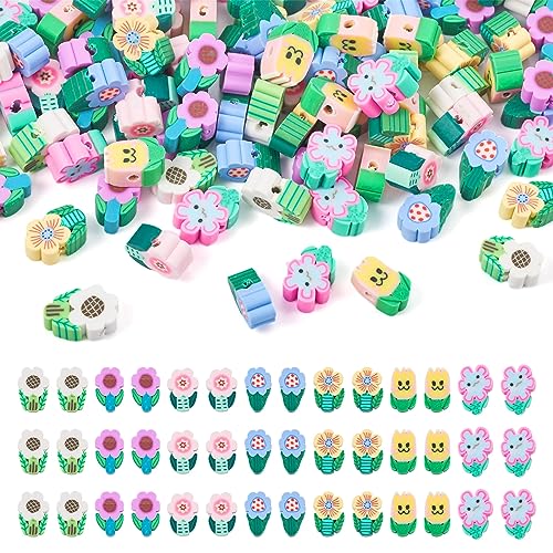 Elecrelive Perlen aus Modelliermasse, Blume, Modelliermasse, Perlen zum Basteln, 7 Stile, niedlich, lustig, Abstandshalter, Charms für Halsketten, Armbänder, Ohrringe, Schlüsselanhänger, 210 Stück Elecrelive Perlen aus Modelliermasse, Blume, Modelliermasse, Perlen zum Basteln, 7 Stile, niedlich, lustig, Abstandshalter, Charms für Halsketten, Armbänder, Ohrringe, Schlüsselanhänger, 210 Stück von EEE ELECRELIVE