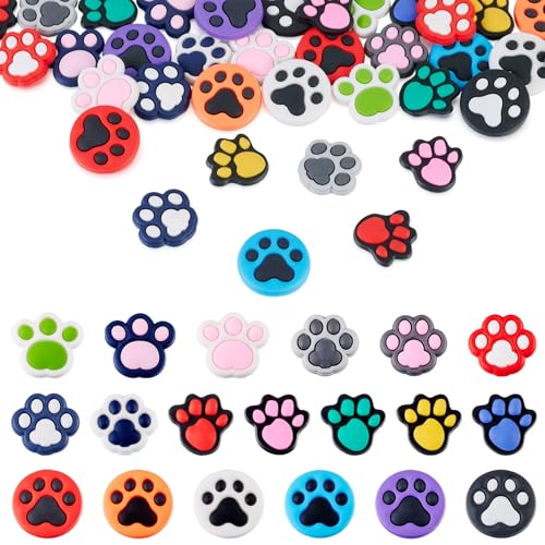 Elecrelive Pfotenabdruck-Perlen aus Modelliermasse, Tier, Welpe, Fußabdruck, Cabochons, für Haustiere, Hunde, Katzen, Pfotenabdruck, flache Rückseite, Perlen für DIY-Armband, Halskette, Armband Elecrelive Pfotenabdruck-Perlen aus Modelliermasse, Tier, Welpe, Fußabdruck, Cabochons, für Haustiere, Hunde, Katzen, Pfotenabdruck, flache Rückseite, Perlen für DIY-Armband, Halskette, Armband von EEE ELECRELIVE