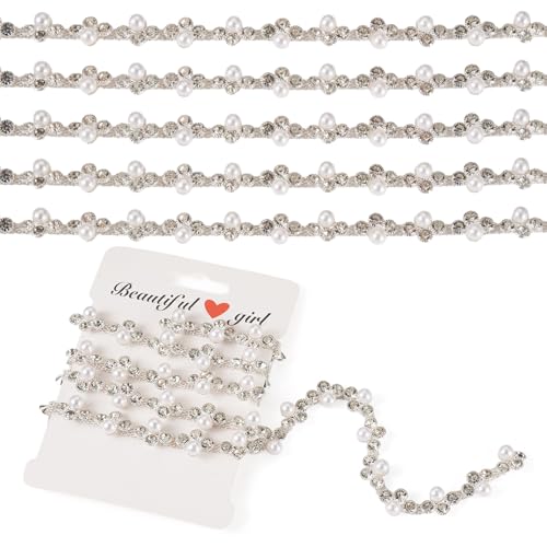 Elecrelive Strass-Perlenbesatz, geschlossene Kette, Applikation, Perlenketten, silberfarbener Kristall, Strassbesatz, 10 x 7 mm, zum Nähen, Basteln, Kostüme, Hochzeitsdekoration, 91 cm Elecrelive Strass-Perlenbesatz, geschlossene Kette, Applikation, Perlenketten, silberfarbener Kristall, Strassbesatz, 10 x 7 mm, zum Nähen, Basteln, Kostüme, Hochzeitsdekoration, 91 cm von EEE ELECRELIVE