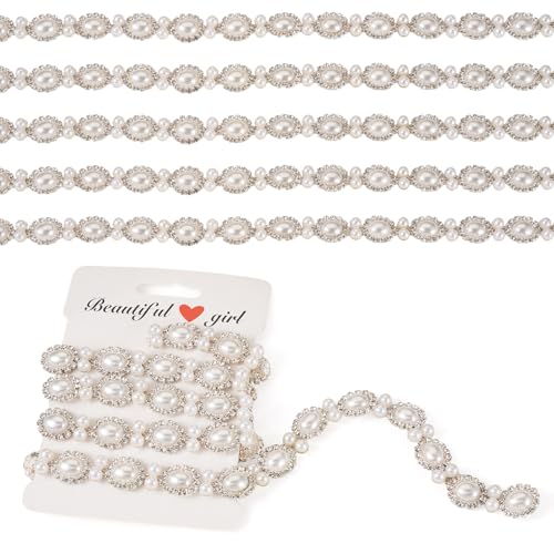 Elecrelive Strass-Perlenkette, Blumenkette, Applikation, Perlen, Kristall, geschlossene Kette, ovale Strassverzierung zum Nähen, Basteln, Kostüm, Hochzeitsdekoration, 91 cm Elecrelive Strass-Perlenkette, Blumenkette, Applikation, Perlen, Kristall, geschlossene Kette, ovale Strassverzierung zum Nähen, Basteln, Kostüm, Hochzeitsdekoration, 91 cm von EEE ELECRELIVE