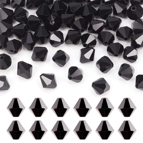 Elecrelive facettierte Doppelkegel-Kristallperlen, Glasperlen, österreichische Kristallperlen für Schmuckherstellung, Loch: 0,7 ~ 0,9 mm, Schwarz, 50 Stück Elecrelive facettierte Doppelkegel-Kristallperlen, Glasperlen, österreichische Kristallperlen für Schmuckherstellung, Loch: 0,7 ~ 0,9 mm, Schwarz, 50 Stück von EEE ELECRELIVE