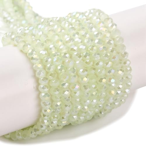Elecrelive facettierte Glasperlen für Schmuckherstellung, 3 mm, Rondelle, Kristallperlen, gebackene Farbe, Glasabstandshalter, Goldrute, Gelb, für DIY-Armbänder, Halsketten, Ohrringe von EEE ELECRELIVE
