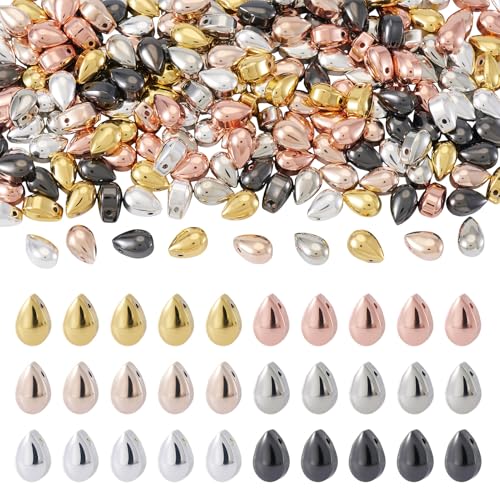 Elecrelive facettierte Glasperlen in Tropfenform, gebohrt, metallische Farbe, Wassertropfen-Kristalle für Bastelarbeiten, Halsketten, Armbänder, Heimdekorationen, 210 Stück Elecrelive facettierte Glasperlen in Tropfenform, gebohrt, metallische Farbe, Wassertropfen-Kristalle für Bastelarbeiten, Halsketten, Armbänder, Heimdekorationen, 210 Stück von EEE ELECRELIVE