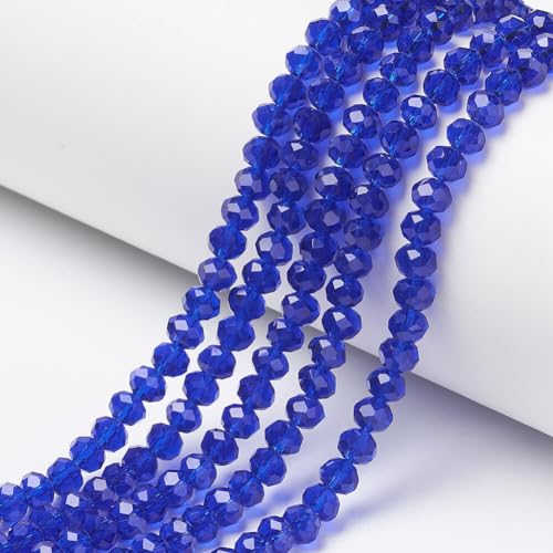 Elecrelive facettierte Rondelle-Glasperlen, 4 mm, Briolette-Kristallglasperlen, lose Abstandshalter, Kristalle, 1100 Stück, für Armbänder, Halsketten, Schmuck, Sonnenfänger, Basteln (blau) von EEE ELECRELIVE