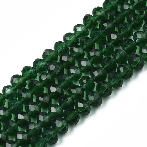Elecrelive facettierte Rondelle-Glasperlen, 4 mm, Briolette-Kristallglasperlen, lose Abstandshalter, Kristalle, 1100 Stück, für Armbänder, Halsketten, Schmuck, Sonnenfänger, Handwerk (dunkelgrün) Elecrelive facettierte Rondelle-Glasperlen, 4 mm, Briolette-Kristallglasperlen, lose Abstandshalter, Kristalle, 1100 Stück, für Armbänder, Halsketten, Schmuck, Sonnenfänger, Handwerk (dunkelgrün) von EEE ELECRELIVE