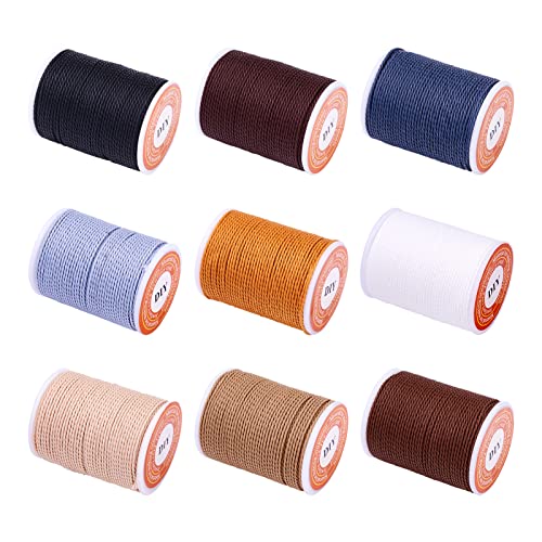Elecrelive gewachste Polyesterschnur, 1 mm, 9 Farben, geflochtene Wachsschnur, gedrehtes Nähgarn, Freundschaftsarmband, 90 m, für Schmuck, Halsketten, Geschenkverpackungen, Näharbeiten Elecrelive gewachste Polyesterschnur, 1 mm, 9 Farben, geflochtene Wachsschnur, gedrehtes Nähgarn, Freundschaftsarmband, 90 m, für Schmuck, Halsketten, Geschenkverpackungen, Näharbeiten von EEE ELECRELIVE