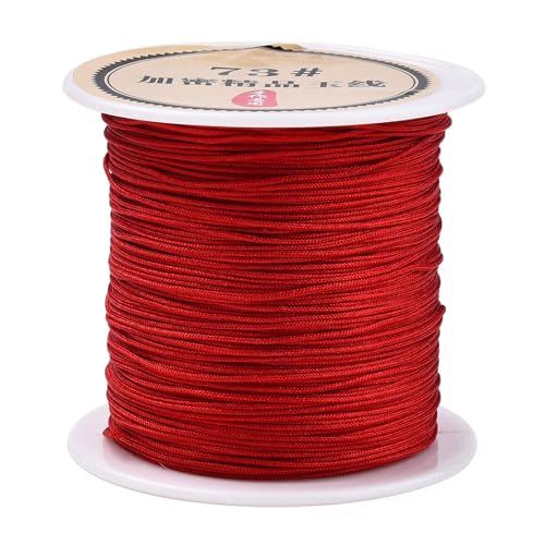 Nylonschnur für Armbänder, 0,6 mm Nylonschnur, Nylonschnur, 40 m, Freundschaftsarmband, chinesische Knotenschnur für Kumihimo-Halsketten, Quasten, Schmuck, Handwerk, Rot Nylonschnur für Armbänder, 0,6 mm Nylonschnur, Nylonschnur, 40 m, Freundschaftsarmband, chinesische Knotenschnur für Kumihimo-Halsketten, Quasten, Schmuck, Handwerk, Rot von EEE ELECRELIVE