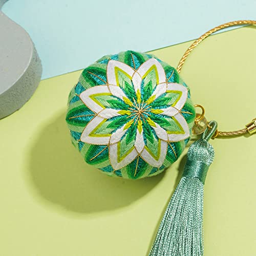 Stickset zum Selbermachen, Temari-Ball, Schlüsselanhänger-Set mit rundem Ball, Farbfäden, Quasten, Glocke, Nadeln, sortiert, DIY-Findwerkzeuge für Kunst, Handwerk, Tasche, Dekoration, Stickset zum Selbermachen, Temari-Ball, Schlüsselanhänger-Set mit rundem Ball, Farbfäden, Quasten, Glocke, Nadeln, sortiert, DIY-Findwerkzeuge für Kunst, Handwerk, Tasche, Dekoration, von EEE ELECRELIVE