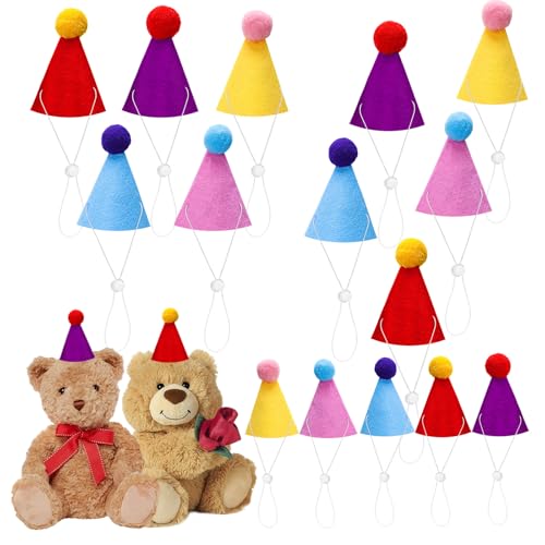 EEEKit 15 Stück Mini-Partyhüte für Stofftiere, Filz, Kegelhüte für Haustiere, Puppen, Hunde, Katzen, Kaninchen, Geburtstagsdekorationen EEEKit 15 Stück Mini-Partyhüte für Stofftiere, Filz, Kegelhüte für Haustiere, Puppen, Hunde, Katzen, Kaninchen, Geburtstagsdekorationen von EEEKit