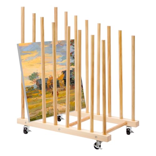 EELLAO Kunst-Aufbewahrungsregal mit Lenkrollen, Kunsttrockengestell, Zeichenbrett, Aufbewahrungsregal, Organizer für Kunststudios, Kunstwerke, Galerie EELLAO Kunst-Aufbewahrungsregal mit Lenkrollen, Kunsttrockengestell, Zeichenbrett, Aufbewahrungsregal, Organizer für Kunststudios, Kunstwerke, Galerie von EELLAO