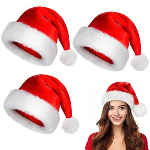 EEPLUYTY Nikolausmütze Erwachsene Plüsche, 3-Er Pack Weihnachtsmützen, Rot Weihnachtsmützen Plüsch, Weihnachtsmannmützen, Erwachsenenstil, Geeignet Für Neujahr Und Feiertage EEPLUYTY Nikolausmütze Erwachsene Plüsche, 3-Er Pack Weihnachtsmützen, Rot Weihnachtsmützen Plüsch, Weihnachtsmannmützen, Erwachsenenstil, Geeignet Für Neujahr Und Feiertage von EEPLUYTY