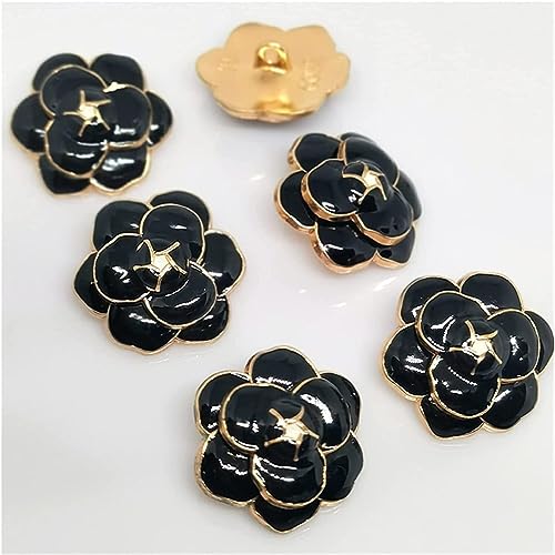 Dekorative Knöpfe, Knöpfe for Nähen, 18/23 mm, schwarz-weiß, Kamelien-Metallknöpfe for Kleidung, Luxus-Knopfhersteller, Basteln, Nähzubehör, Dekor, Bekleidung (Farbe: Weiß, Größe: 18 mm, 5 Stück) ( Co Dekorative Knöpfe, Knöpfe for Nähen, 18/23 mm, schwarz-weiß, Kamelien-Metallknöpfe for Kleidung, Luxus-Knopfhersteller, Basteln, Nähzubehör, Dekor, Bekleidung (Farbe: Weiß, Größe: 18 mm, 5 Stück) ( Co von EFARMA