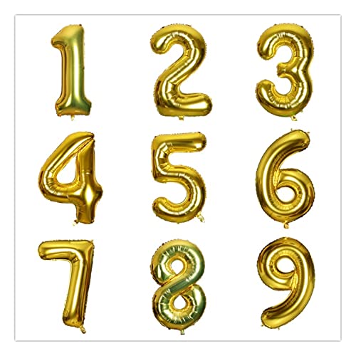 ❀ Geburtstag Party Luftballons, 40-Zoll-Riesen-Zahlenballon for Geburtstags- und Jubiläumsdekoration, Aluminiumfolienzahl (Ballongröße: 40 Zoll, Farbe: Gold) von EFARMA