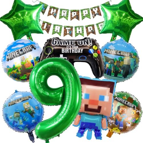 Geburtstagsdeko Junge 9 Jahre - Folienballon, Mitgebsel Kindergeburtstag, Luftballon Deko für Jungen Gamer Party Geburtstagsdeko Junge 9 Jahre - Folienballon, Mitgebsel Kindergeburtstag, Luftballon Deko für Jungen Gamer Party von Dttra