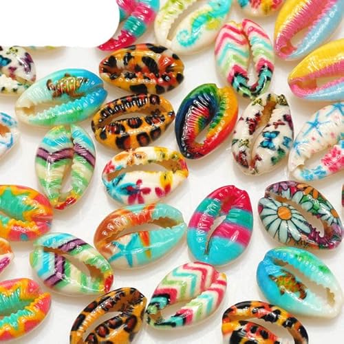 10 teile/los Mehrfarbige 10-20mm Natürliche Shell Gemalt Lose Abstandshalter Perlen Für Schmuck Machen Diy Halskette Armband Zubehör von EFFGAMU