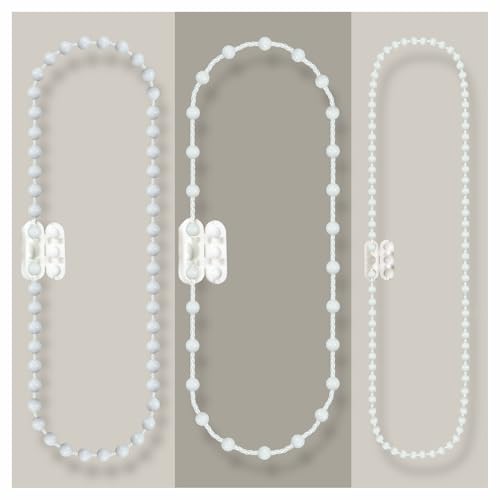 EFIXS Rollokette aus PVC (Bedienkette) – mit Kettenverbinder - Bedienlänge 50 Meter - 4,5 x 12 mm - für Rollos, Jalousien, Lamellenvorhänge, Farbe: Weiss von EFIXS