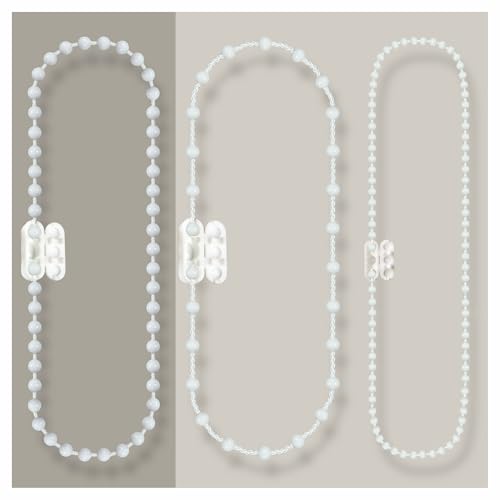 EFIXS Rollokette aus PVC (Bedienkette) – mit Kettenverbinder - Bedienlänge 50 Meter - 4,5 x 6 mm - für Rollos, Jalousien, Lamellenvorhänge, Farbe: Weiss von EFIXS