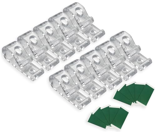 EFIXS selbstklebener Kettenhalter/Kettenspanner lang - Farbe: transparent - für Bedienketten (Kugelketten) - 10 Stück von EFIXS