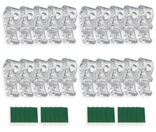 EFIXS selbstklebener Kettenhalter/Kettenspanner lang - Farbe: transparent - für Bedienketten (Kugelketten) - 20 Stück von EFIXS