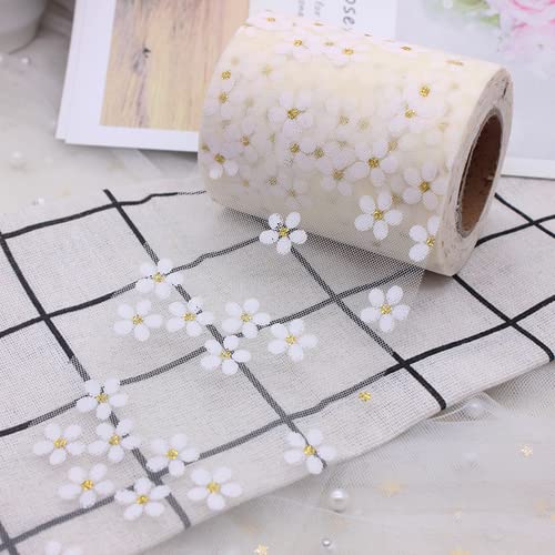 6 cm 5 Yards Blümchen-Tüll-Gänseblümchen-Bandrolle DIY handgemachtes Handwerk Haarschmuck Backen Kirschblüten bedrucktes Netzstoffzubehör-Beige, 8 cm x 5 Yards 6 cm 5 Yards Blümchen-Tüll-Gänseblümchen-Bandrolle DIY handgemachtes Handwerk Haarschmuck Backen Kirschblüten bedrucktes Netzstoffzubehör-Beige, 8 cm x 5 Yards von EFLAL