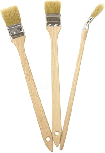 EFO Heizkörperpinsel Set 3 Stück 36 mm | Malerpinsel mit langem Holzstiel für schwer zugängliche Stellen | Fassadenpinsel mit schrägem Kopf für präzises Streichen | Maler Pinsel | Borstenmischung EFO Heizkörperpinsel Set 3 Stück 36 mm | Malerpinsel mit langem Holzstiel für schwer zugängliche Stellen | Fassadenpinsel mit schrägem Kopf für präzises Streichen | Maler Pinsel | Borstenmischung von EFO