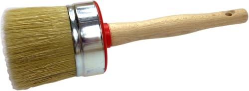 Rundpinsel Ø 60 mm | Ringpinsel mit ergonomischem Holzgriff und langlebigen Borsten | Pinsel für Möbel, Türen, Zäune - präzises Arbeiten, gleichmäßigen Farbauftrag | Malerpinsel von EFO