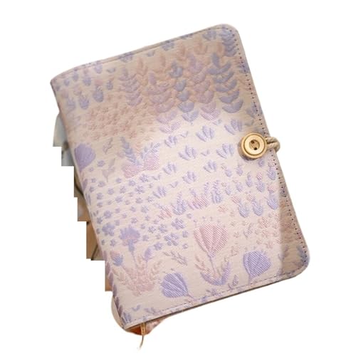 EFRJUWI Lila dichtes Muster Baumwolle Loseblatt Notizbuch Tagebuch Cover Ringbuch Organizer handgefertigt von Mädchen(Loose Leaf A6) von EFRJUWI