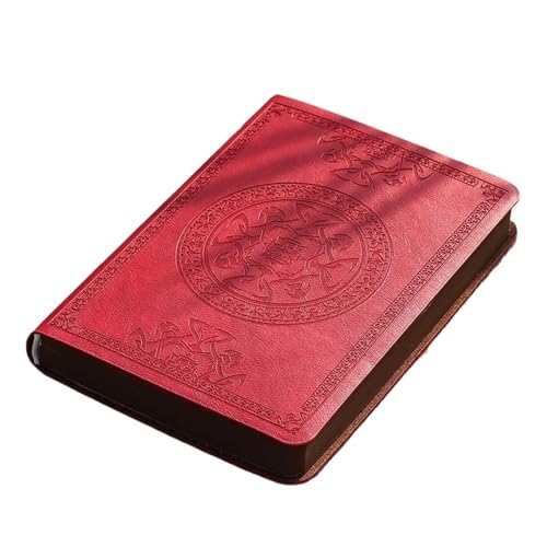 EFRJUWI Mini-Notizbuch im Retro-Stil im Taschenformat, Schreibnotizbuch, tragbarer Notizblock, Büro-Kontobuch(Red pattern) von EFRJUWI