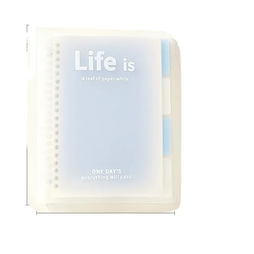 EFRJUWI Transparentes Ringbuch-Notizbuch mit Farbverlauf, Haftnotizbuch, Tagebuch, Notizbuch, geeignet for Studenten(A5 BLUE) von EFRJUWI
