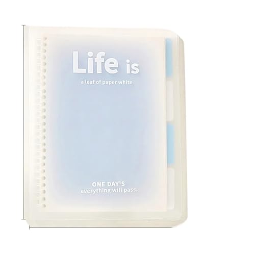 EFRJUWI Transparentes Ringbuch-Notizbuch mit Farbverlauf, Haftnotizbuch, Tagebuch, Notizbuch, geeignet for Studenten(B5 BLUE) von EFRJUWI
