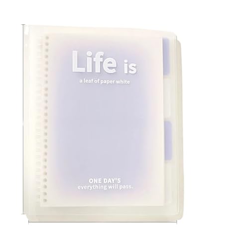 EFRJUWI Transparentes Ringbuch-Notizbuch mit Farbverlauf, Haftnotizbuch, Tagebuch, Notizbuch, geeignet for Studenten(B5 PURPLE) von EFRJUWI