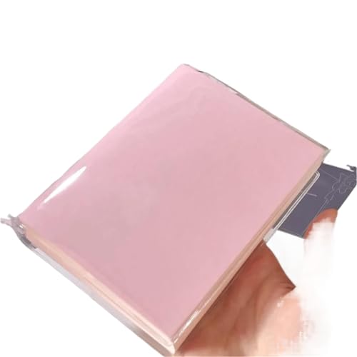 EFRJUWI Verdicken Sie das Notizbuch mit transparenter Abdeckung, Notizblock, Tagebuch, Handbuch, horizontales Notizbuch, Büro, Schulbedarf(Pink) von EFRJUWI