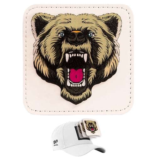 EG BROS Klett-Patch für Caps – Motiv: Bär – austauschbares Logo – kompatibel mit Basecap & Trucker Cap – zum Sammeln & Individualisieren – starker Klettverschluss – langlebig von EG BROS