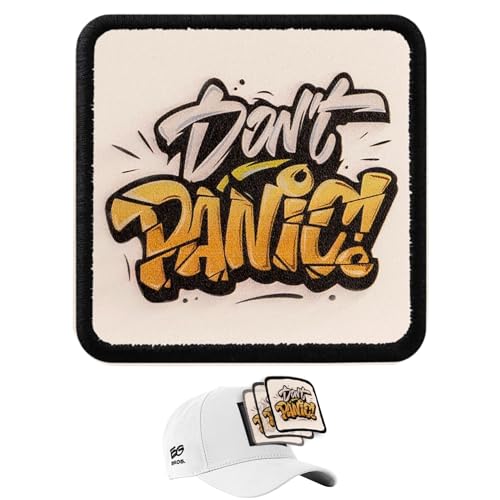 EG BROS Klett-Patch für Caps – Motiv: Dont Panic – austauschbares Logo – kompatibel mit Basecap & Trucker Cap – zum Sammeln & Individualisieren – starker Klettverschluss – langlebig EG BROS Klett-Patch für Caps – Motiv: Dont Panic – austauschbares Logo – kompatibel mit Basecap & Trucker Cap – zum Sammeln & Individualisieren – starker Klettverschluss – langlebig von EG BROS