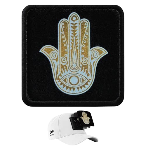 EG BROS Klett-Patch für Caps – Motiv: Hand Der Fatima – austauschbares Logo – kompatibel mit Basecap & Trucker Cap – zum Sammeln & Individualisieren – starker Klettverschluss – langlebig von EG BROS